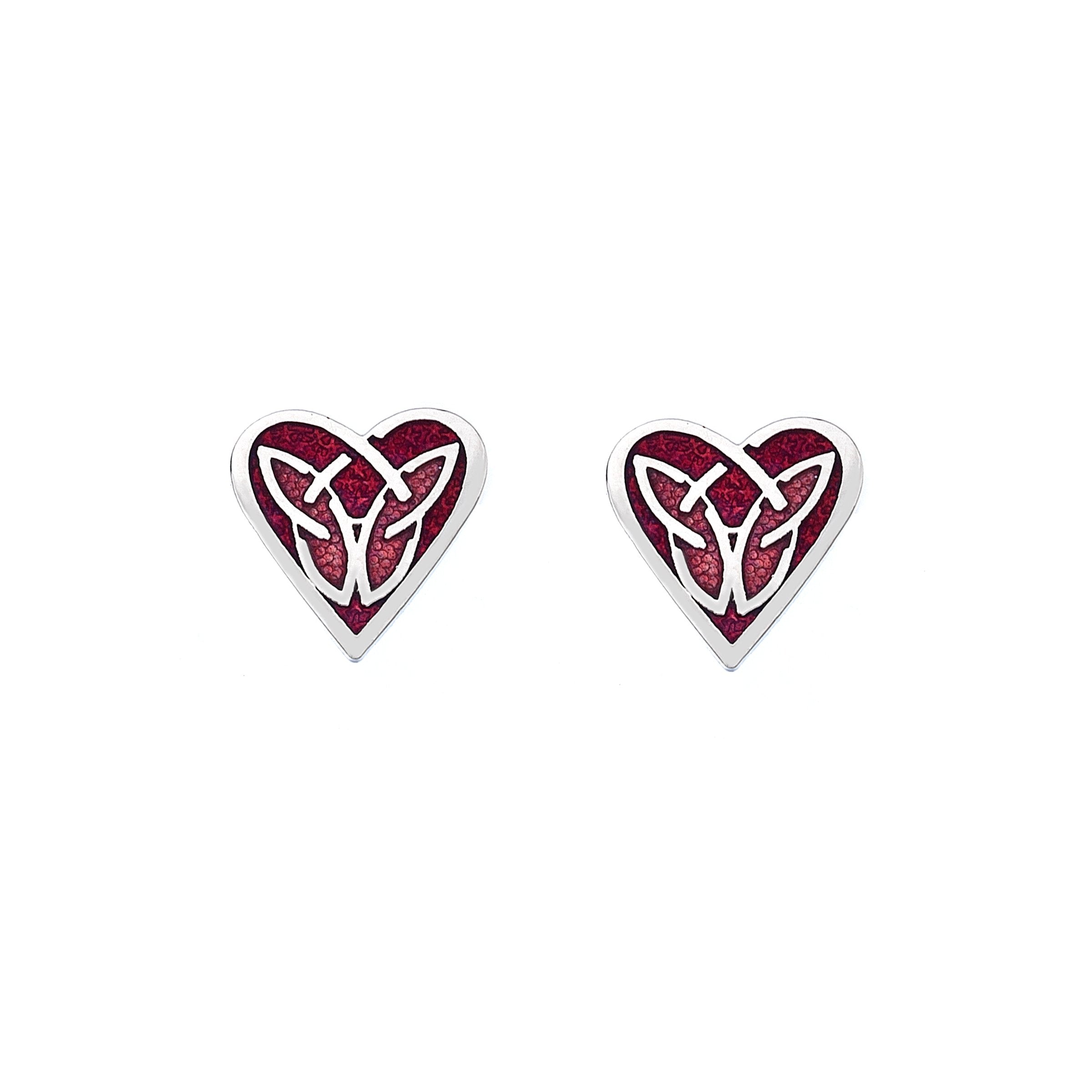 Celtic love heart studs
